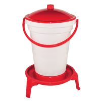 TOPTRADE napáječka plastová, kbelíková, na podstavci, s plovákem, pro drůbež, 24 l