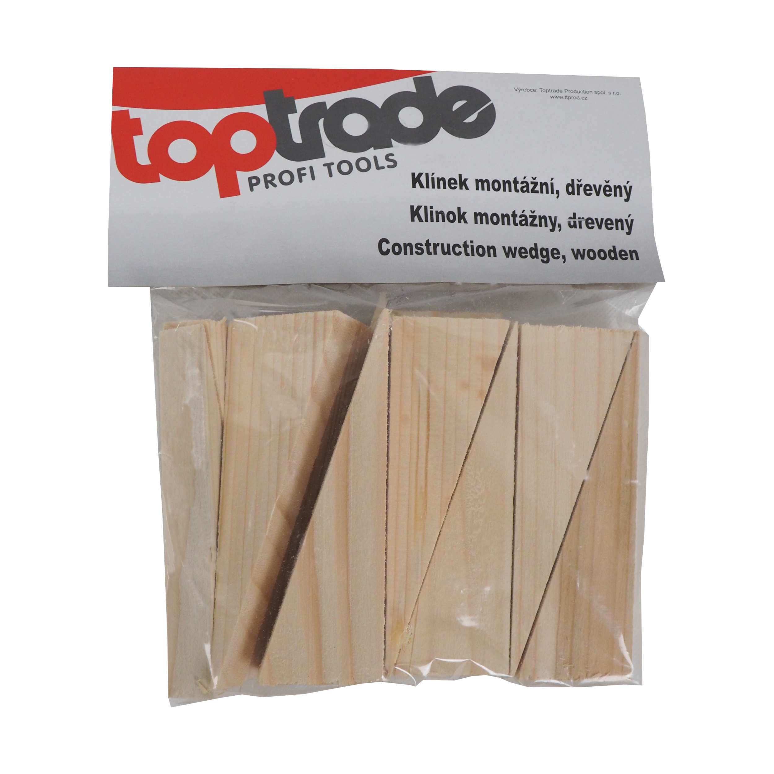 TOPTRADE klínky dřevěné, montážní, balení 15 ks, 150 x 20 x 50 - 1 mm 0.72 Kg TOP Sklad4 108117 22