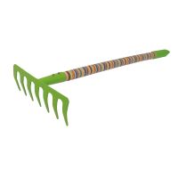 TOPTRADE nářadí zahradní, dětské, kovové - hrábě 7 zubů, dlouhá násada, 63 cm (4)