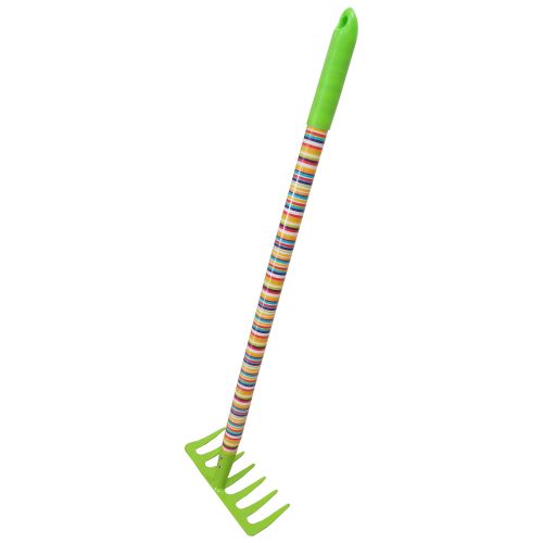 TOPTRADE nářadí zahradní, dětské, kovové - hrábě 7 zubů, dlouhá násada, 63 cm