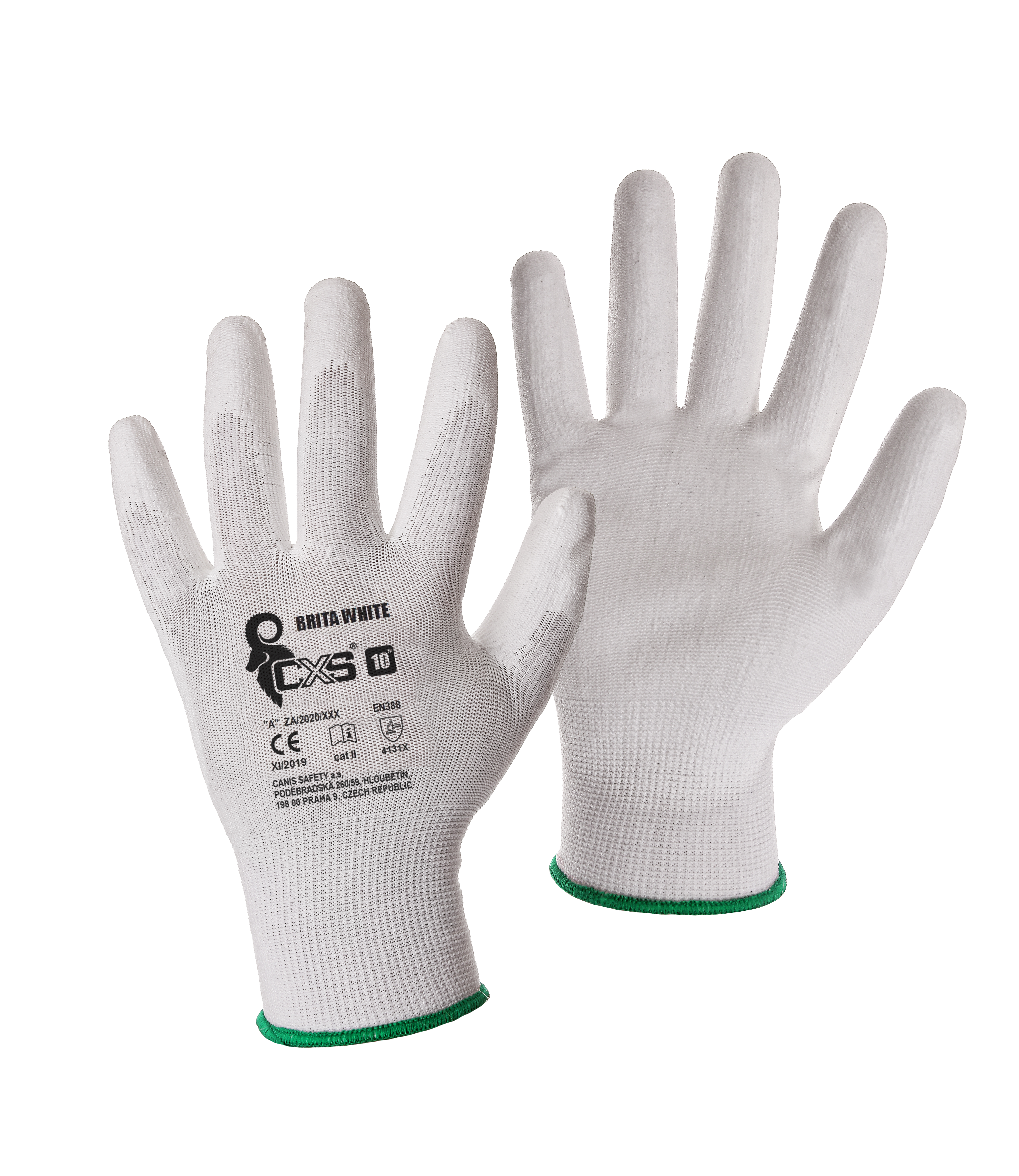 rukavice BRITA WHITE, s PU dlaní a úpletem, velikost 8 0.02 Kg TOP Sklad4 606042 28