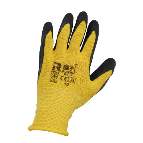 TOPTRADE rukavice Polycotton, s latexovou dlaní a úpletem, velikost 10