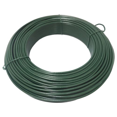 TOPTRADE drát napínací, poplastovaný, zelený, O 3,8 mm / 51 m
