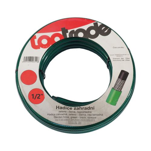 TOPTRADE hadice zahradní,  zeleno - černá, neprůhledná, 1/2", 50 m