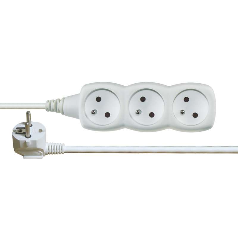 kabel prodlužovací, bílý, 3 zásuvky, bez vypínače, 5 m, ~ 250 V / 10 A 0.54 Kg TOP Sklad4 605669 9