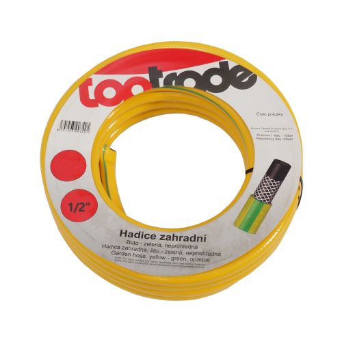 TOPTRADE hadice zahradní, žluto - zelená, neprůhledná, 1/2", 15 m