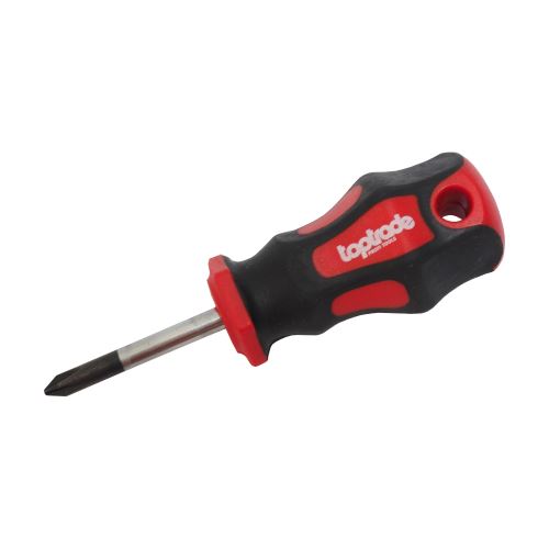 TOPTRADE šroubovák křížový, krátký, magnetický, S2, 1 x 38 mm