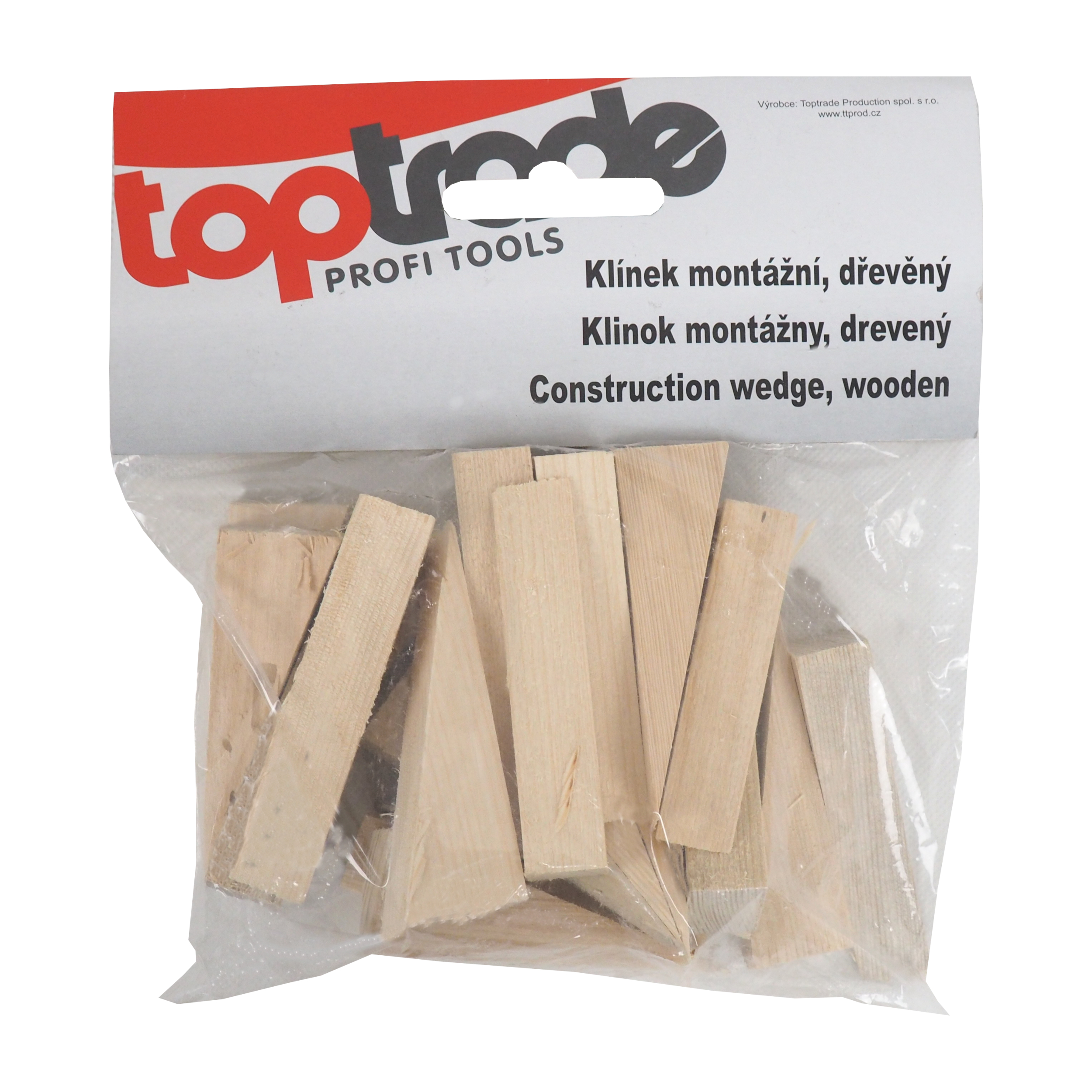 TOPTRADE klínky dřevěné, montážní, balení 20 ks, 100 x 20 x 30 - 1 mm 0.64 Kg TOP Sklad4 108116 13