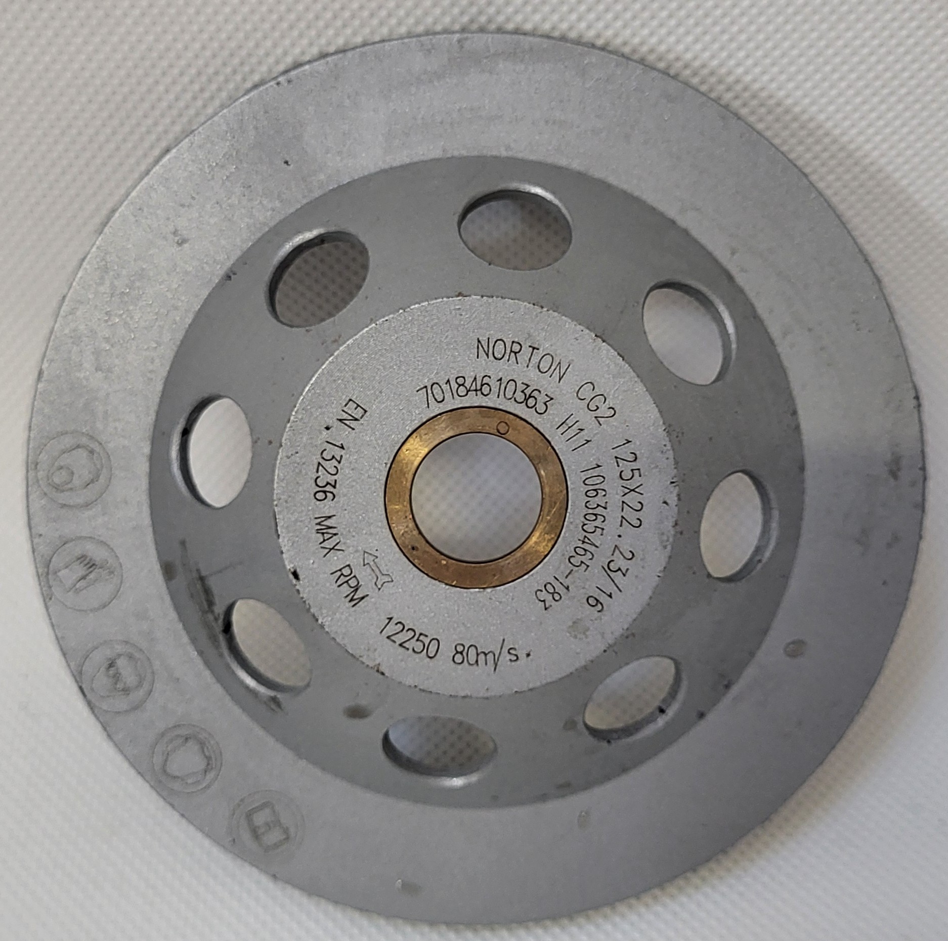 miska diamantová, brusná, dvouřadá, NORTON CG2 125 x 22.23 / 16 mm xxx 8.00 Kg TOP Sklad4 501322 5450248008811