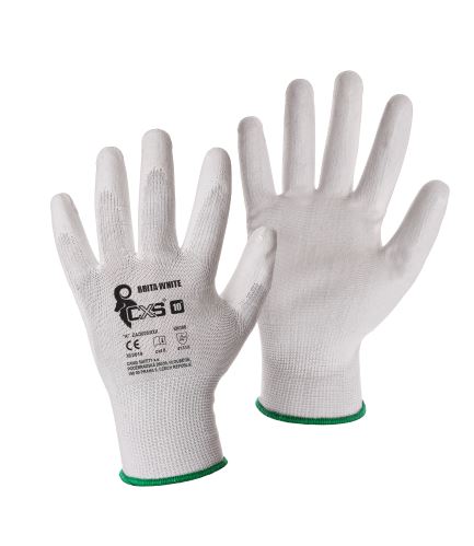 rukavice BRITA WHITE, s blistrem, s PU dlaní s úpletem, velikost 9 (2)