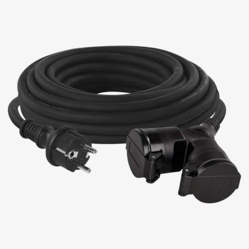 kabel prodlužovací, gumový, 2 zásuvky, 20 m, 250 V~/16 A, IP 44 (2)