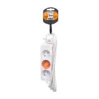 přívod prodlužovací, 3 zásuvky, 3 m, 3 x 1mm2, bílý (1)