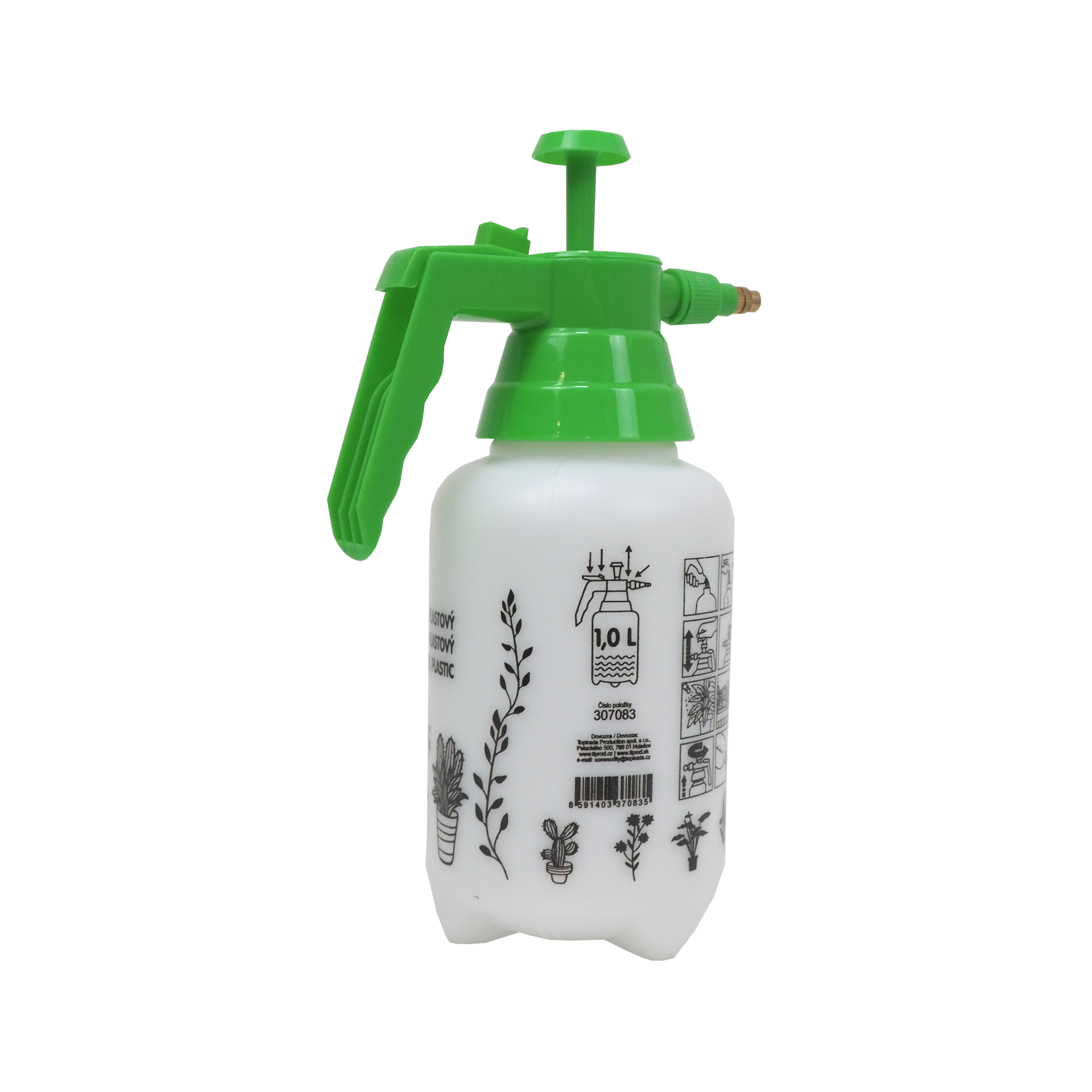 postřikovač plastový, ruční, tlakový, 1,0 l 0.25 Kg TOP Sklad4 307083 8591403370835