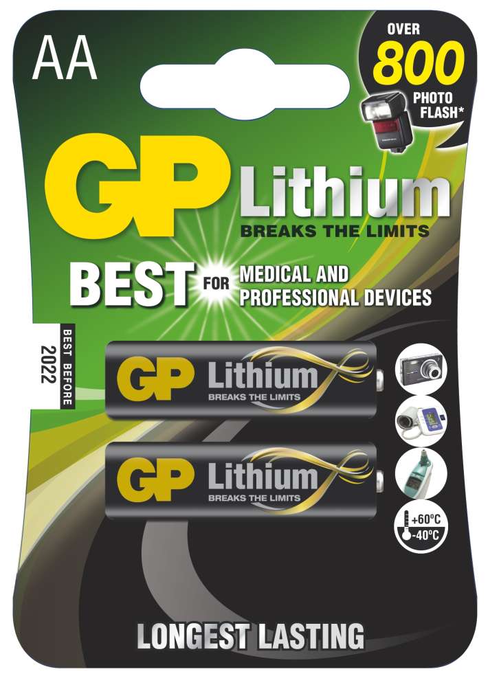 baterie GP lithium, FR6, tužka AA, blistr 2 ks, 1,8 V 0.04 Kg TOP Sklad4 605511 22