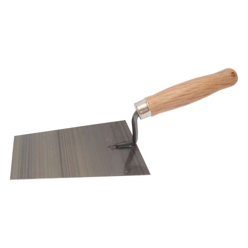 TOPTRADE lžíce zednická,  ocelová, 160 x 110 mm, profi - BAZAR ručka