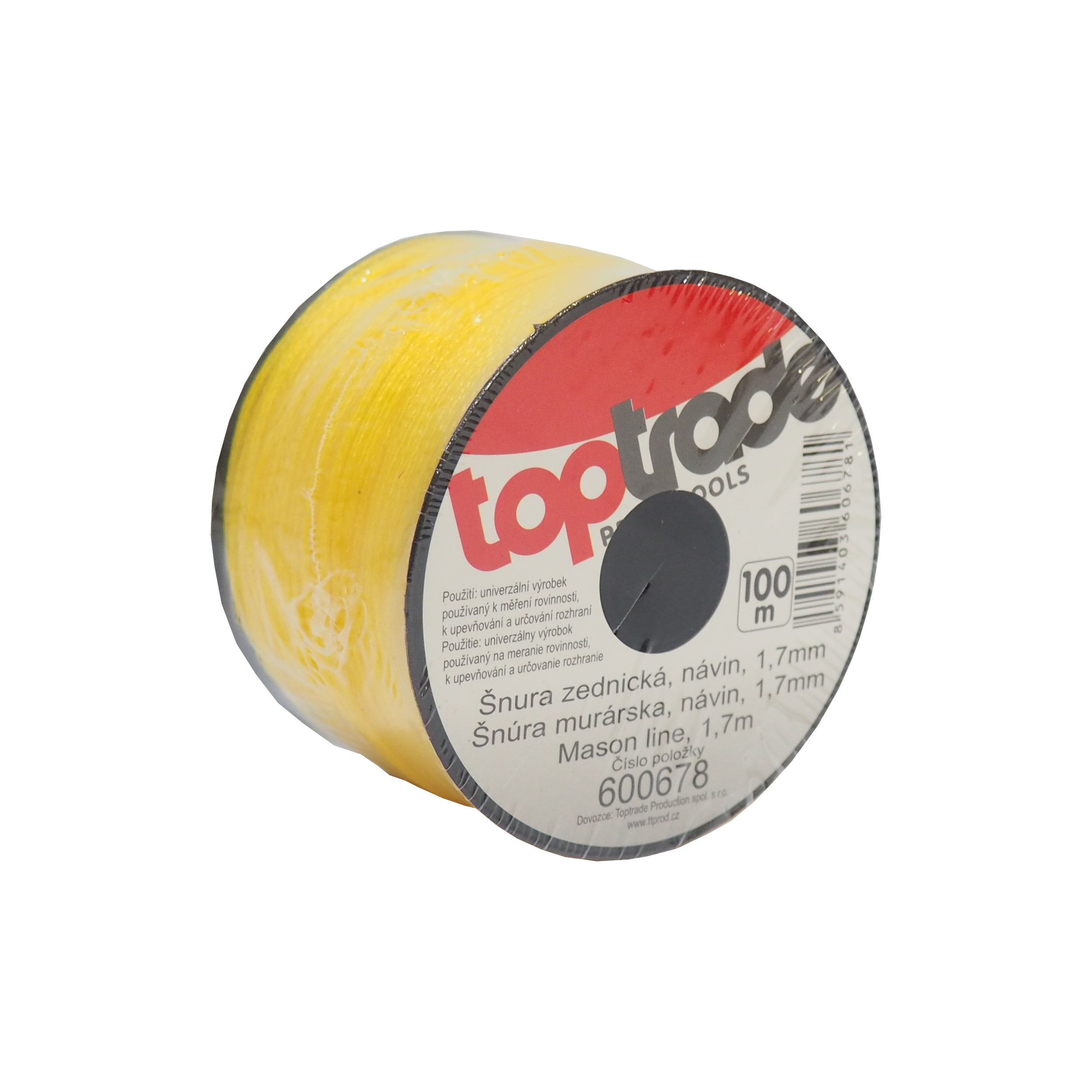 TOPTRADE šňůra zednická PE, O 1,7 mm / 100 m, žlutá 0.12 Kg TOP Sklad4 600678 324