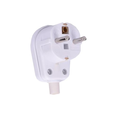 vidlice pro pohyblivý přívod, úhlový  vývod,  ~ 250 V / 16 A