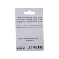 TOPTRADE zámek visací, růžový, 30 mm (2)