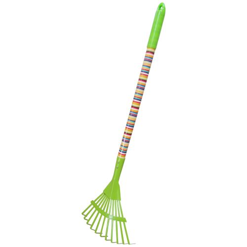 TOPTRADE nářadí zahradní, dětské, kovové - hrábě 11 lamel, dlouhá násada, 74 cm