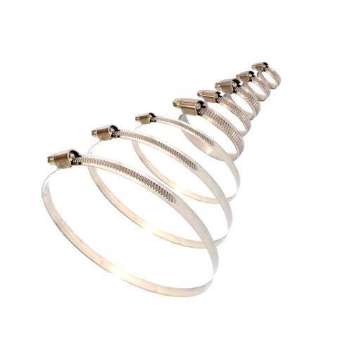 TOPTRADE spona nerezová, hadicová, sada 10 ks, 30 – 45 mm