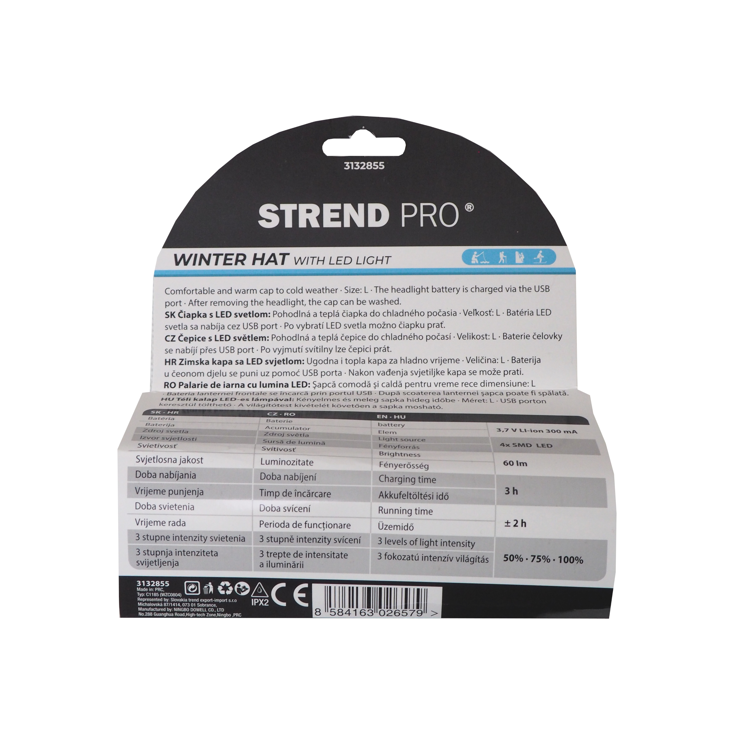 čepice LED, velikost L, s LED světlem, zelená kamufláž 0.15 Kg TOP Sklad4 606085 8584163026579