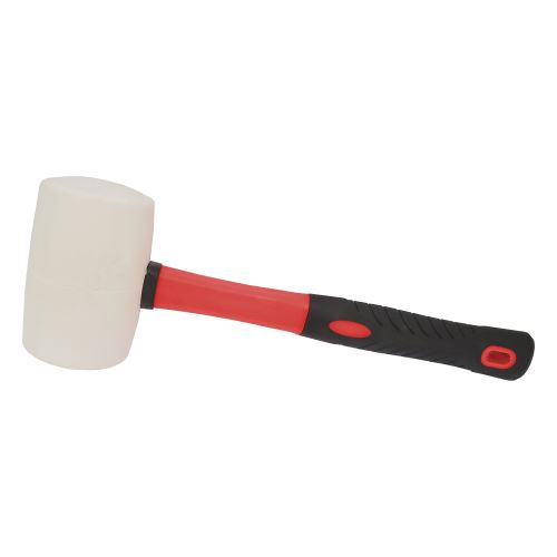 TOPTRADE palice gumová, bílá, se sklolaminátovou násadou, O 50 mm / 340 g, profi