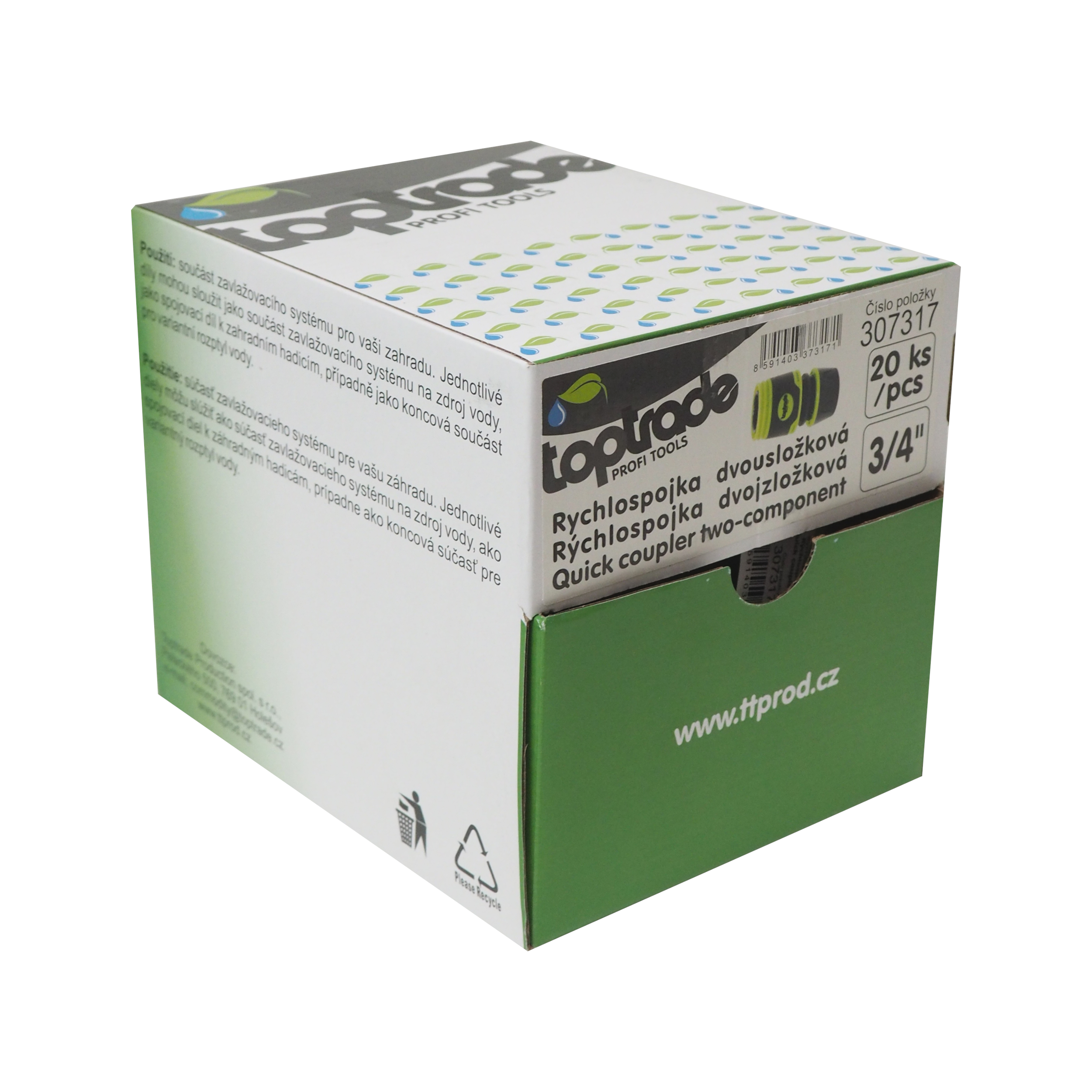 rychlospojka dvousložková, 3/4", sada 20 ks 0.78 Kg TOP Sklad4 307317 8591403373171