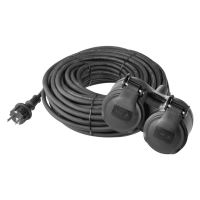 kabel prodlužovací, gumový, 2 zásuvky, 20 m, 250 V~/16 A, IP 44