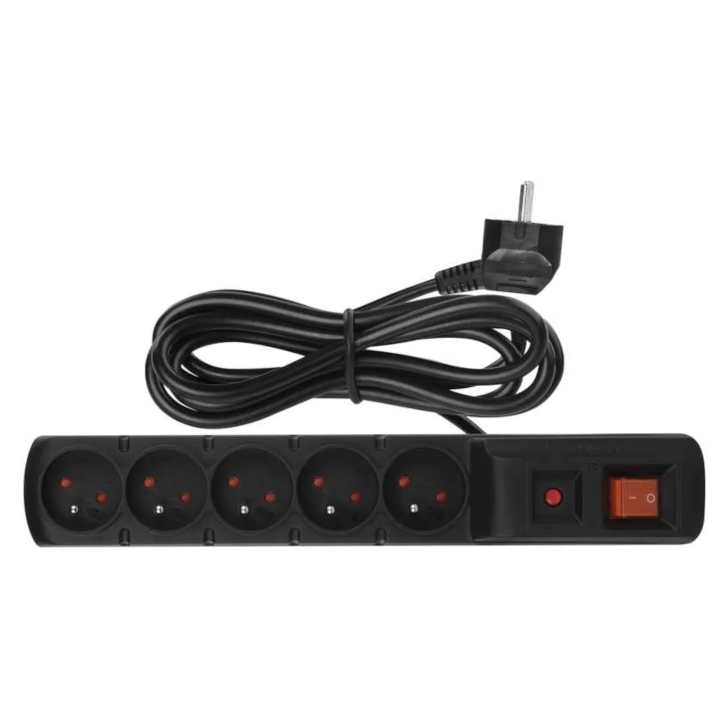 kabel prodlužovací, černý, 5 zásuvek s přepěťovou pojistkou a vypínačem, 1,5m,~250V/10A 0.50 Kg TOP Sklad4 605693 8595025385970