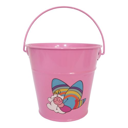 TOPTRADE nářadí zahradní, dětské - vědro, kovové, růžové, 1,2 l