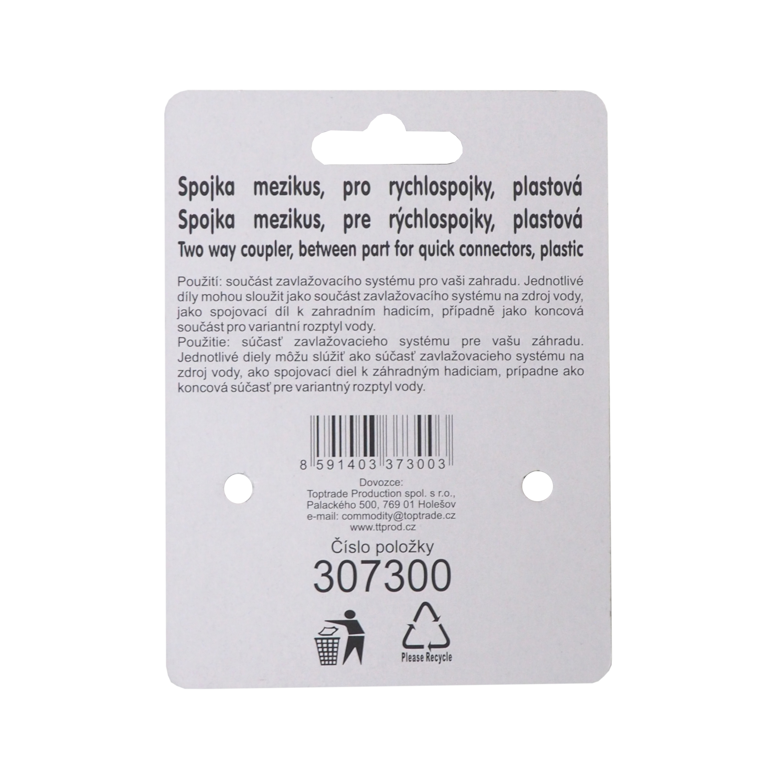spojka, mezikus, 2 vývody, 1/2" 0.03 Kg TOP Sklad4 307300 8591403373003