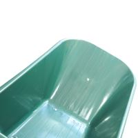 TOPTRADE kolečko zahrádkářské, plastová korba zelená, kolo nafukovací, 100 l (6)