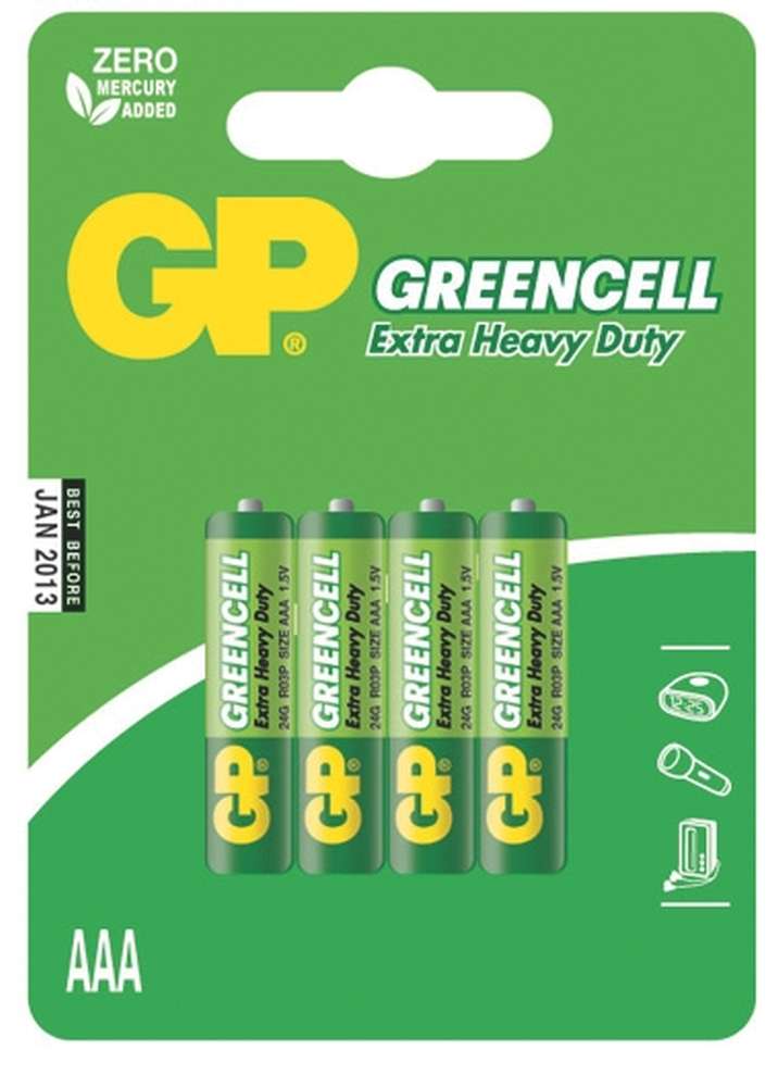 baterie  GP Greencell, zinko – chloridová, R03, mikrotužka AAA, blistr 4 ks,  1,5 V 0.04 Kg TOP Sklad4 605501 41