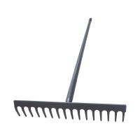 TOPTRADE hrábě standard, 16 zubů, kovové, kovová násada, délka 1500mm, Profi -  BAZAR - rez (1)