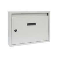 TOPTRADE schránka dopisní, kovová, paneláková, bílá,  340 x 240 x 60 mm