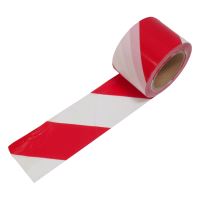 páska výstražná, nelepící, červeno – bílá, 80 mm x 100 m