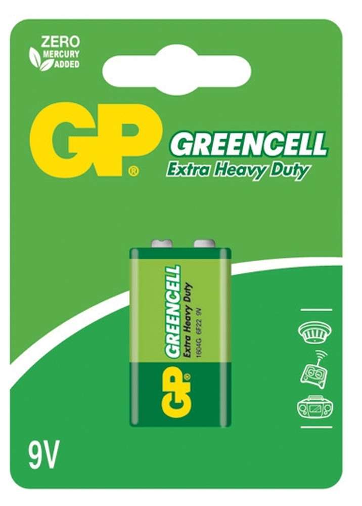 baterie GP Greencell, zinko – chloridová, 6F22, plochá, blistr 1 ks, 9 V 0.04 Kg TOP Sklad4 605505 39