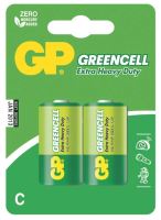 baterie GP Greencell, zinko – chloridová, R14, malé mono C, blistr 2 ks, 1,5 V