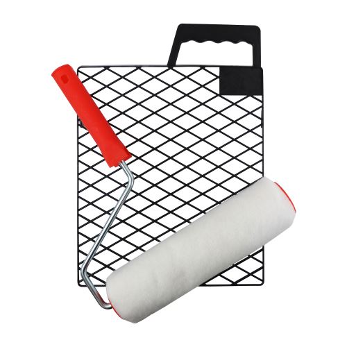 TOPTRADE sada malířská, TopRoll Maxi, polyester, s válečkem, držákem a mřížkou, 8 x 250 mm