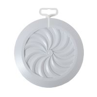 TOPTRADE mřížka větrací, plastová, bílá, kulatá, vějířové žebrování se síťkou, O 180 / 150 mm
