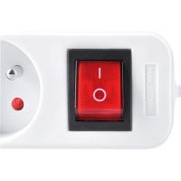 přívod prodlužovací 3 zásuvky , 10 m, 3 x 1mm2, bílý, vypínač (3)